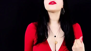 Busty curly brunette with big boobs fucks on couch