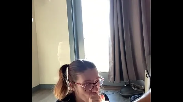 Hottie with Glasses gets blasted in the face