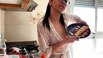 Gorgeous brunette enjoys favorite sex toy