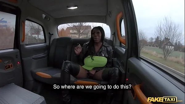 Fake Taxi Ebony Mystique gets her big black tits and ass out for a backseat fuck