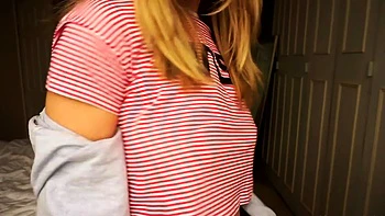 Teen babe in sexy lingerie masturbates with her dildo