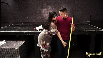 Beautiful hard dick-riding with a flexible long-legged model Molly C.