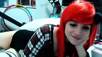 Petite amateur redheaded teen pisses and sucks cock