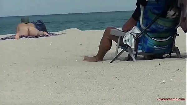Exhibitionist Wife 491 Pt1 - Hubby Films MILF Heather Sunbathing On The Nude Beach From The Voyeurs POV!  They Just Jerk Off And Cum Next To Her!!!