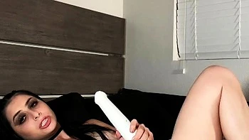 Brunette and her toys have close up masturbation sex