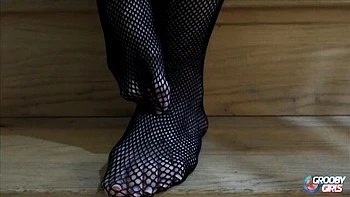 Enticing princess's stockings action