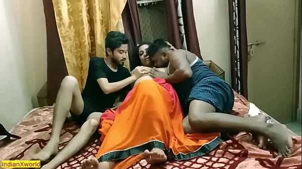 Indian Bhabhi shared her with us!! Best hindi hardcore group sex