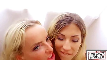 Blondes Victoria Pure & Shona River Tag Team For Ass Fucking Threesome