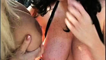 Blonde and brunett lesbian babes toying