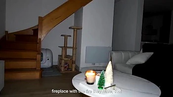 Luna Doll's Christmas Surprise: Extreme Deepthroat & Cum in Mouth with BBC for MMF Threesome