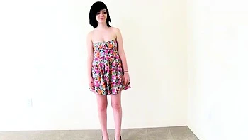 Busty brunette solo masturbation