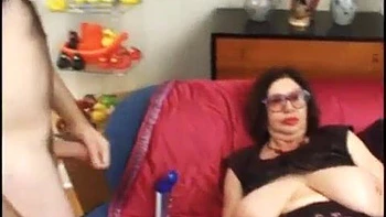 Big Boobed Granny Threesome: Blowjob, Big Tits  Handjob Porn