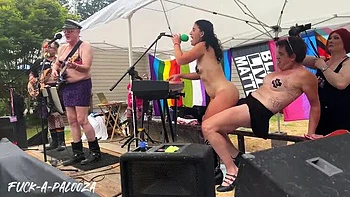 Lesbian Outdoor Orgy Squirting Festival Fuck-Fest