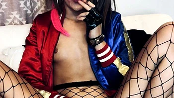 Small titted Briana toying herself poolside