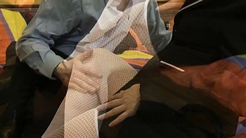 Superb miss's cum licking dirt