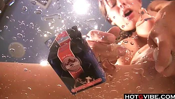 Hot brunette toys her pussy on a table: Xhamster, Masturbation  Solo Porn