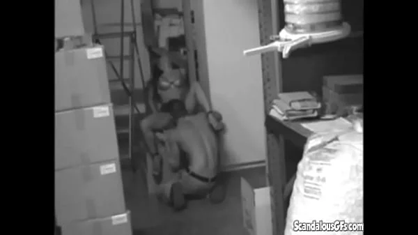 Hot Sexy Babe Sucking and Fucking her pussy at the stock room