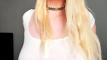 Amateur blond girl with big boobs getting fucked