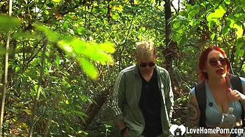 Hot Redhead Babe Hardcore Fucked Outdoors in Tent