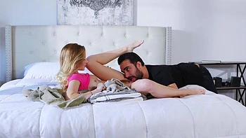 Skinny blonde Riley Star rides Logan Pierce’s cock in a passionate cowgirl session.