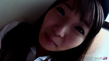 Japanese Teen with Big natural Tits seduce to First Time Uncensored Amateur POV Fuck by Classmate