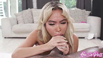 Petite Asian Coed Takes A BIG One featuring Luna Luxe with Brickzilla by Hussie Pass: Porn