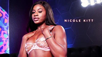 Nicole Kitt's big booty ebony striptease POV