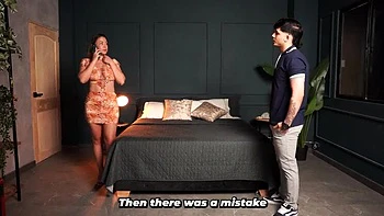 Busty Latina MILF Shares Hotel Bed With Stepson - Big Tits & Big Dick Fuck