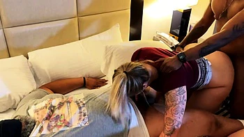 Amateur college blonde gangbang session