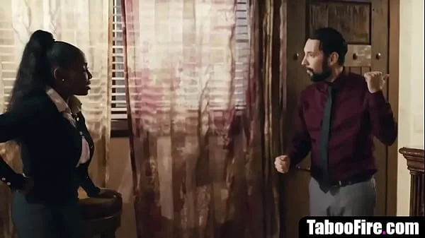 Hot ebony real estate agent has to fuck customer to make a sale