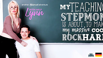 Blonde Milf Lynn Teaches Her Stepson How To Fuck His Stepmom And Make Her Cum