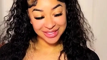 Big Tits Ebony BBW Sucks and Teases Nipples