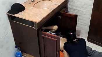 Husband almost catches wife fucking plumber