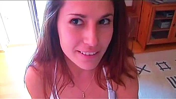 Busty Brunette Strips and Fucks in Bath