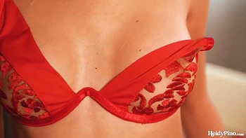 Blonde Milf in Lingerie on Bathroom Floor