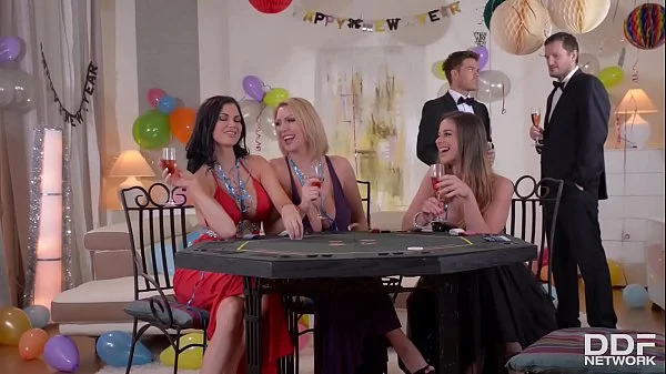Cathy Heaven, Jasmine Jae and Leigh Darby in epic hardcore group sex orgy