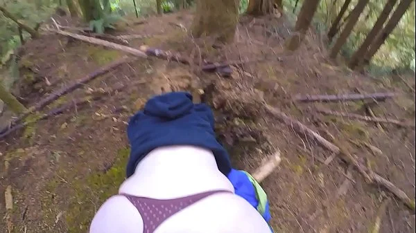 Big juicy ass teasing and fucked in the woods