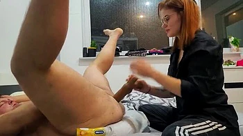 Femdom Stepsis Pegs Stepbro with Dildo & Prostate Massage