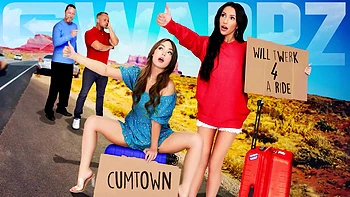 Hijastras se cambian y se follan el culo con gran polla