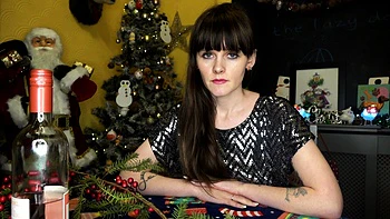 Brunette Teen Masturbates Solo on Christmas