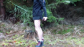 Hard Fucking In The Mountain Forest With Strong Dude