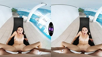 Vixi Rafi rides and sucks in steamy pool sex