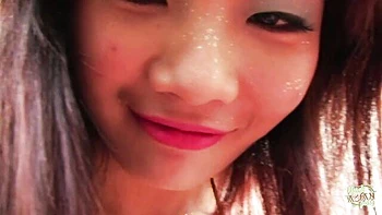 Brunette Asian Babe Creampied Doggy Style