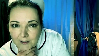 Cruel Brunette Nurse Traps Mature Woman with Plastic Bag