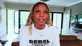 Cute Black Teen Sucks Big Cock Doggystyle