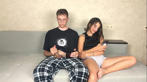 STEP BRO MASTURBATING CLOSE TO STEP SISTER! I DIDN'T EXPECT HE HAS SUCH EXPERIENCED FINGERS AND BIG COCK! ORGASM