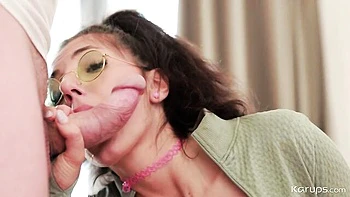 Winning Mini Mitzi sucks big cock and fucks doggy