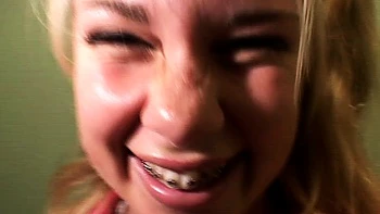 Horny Blonde Teen Turns Lesbian and Fingering Herself