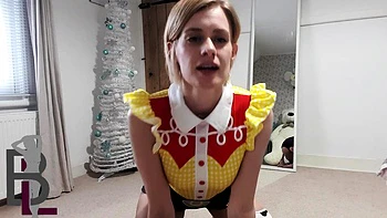 Euro blonde solo masturbates in stockings