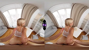 Naomi’s big tits and shaved pussy in VR ride